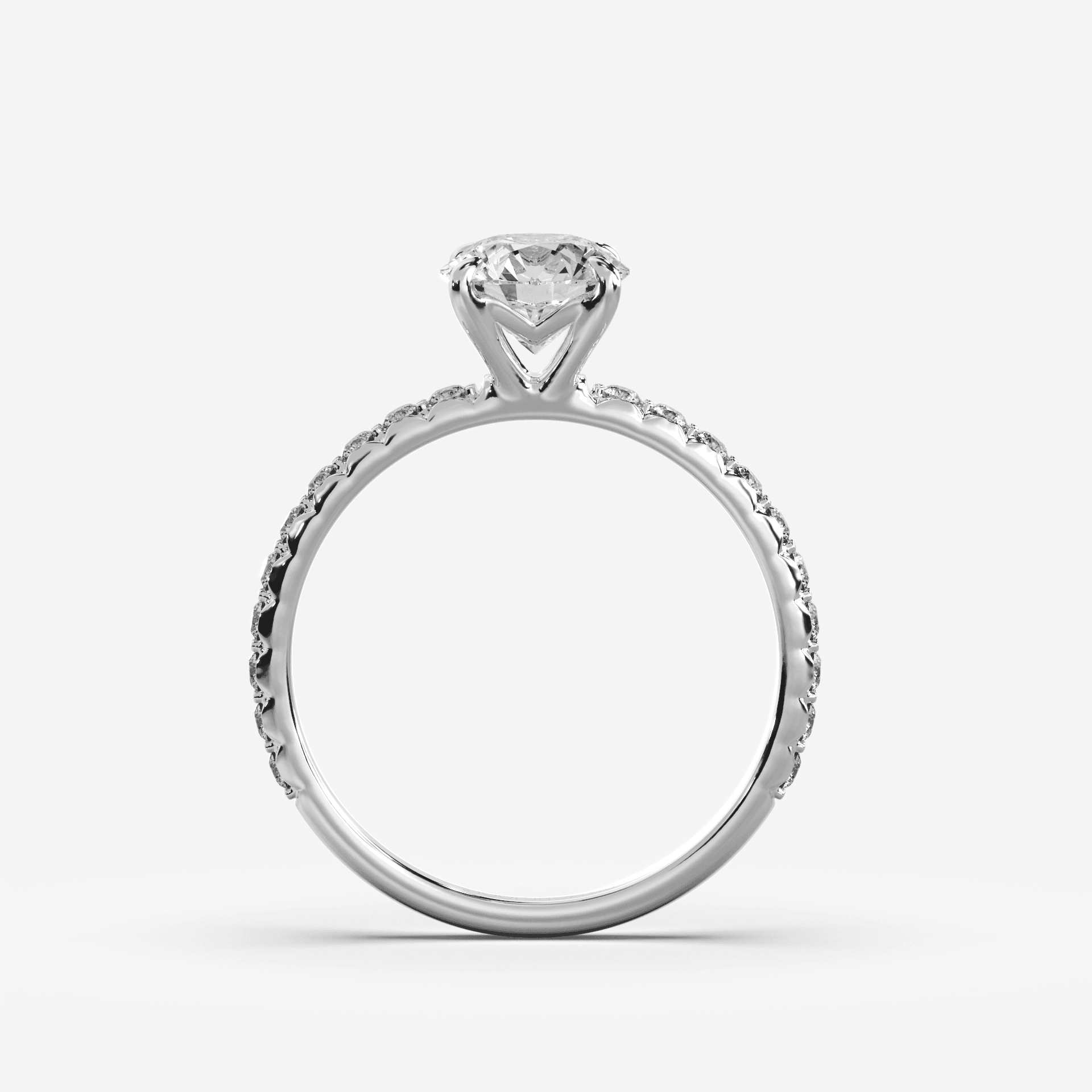 Μονόπετρο  ENG03 με κεντρικό διαμάντι 1.00ct σε λευκό χρυσό